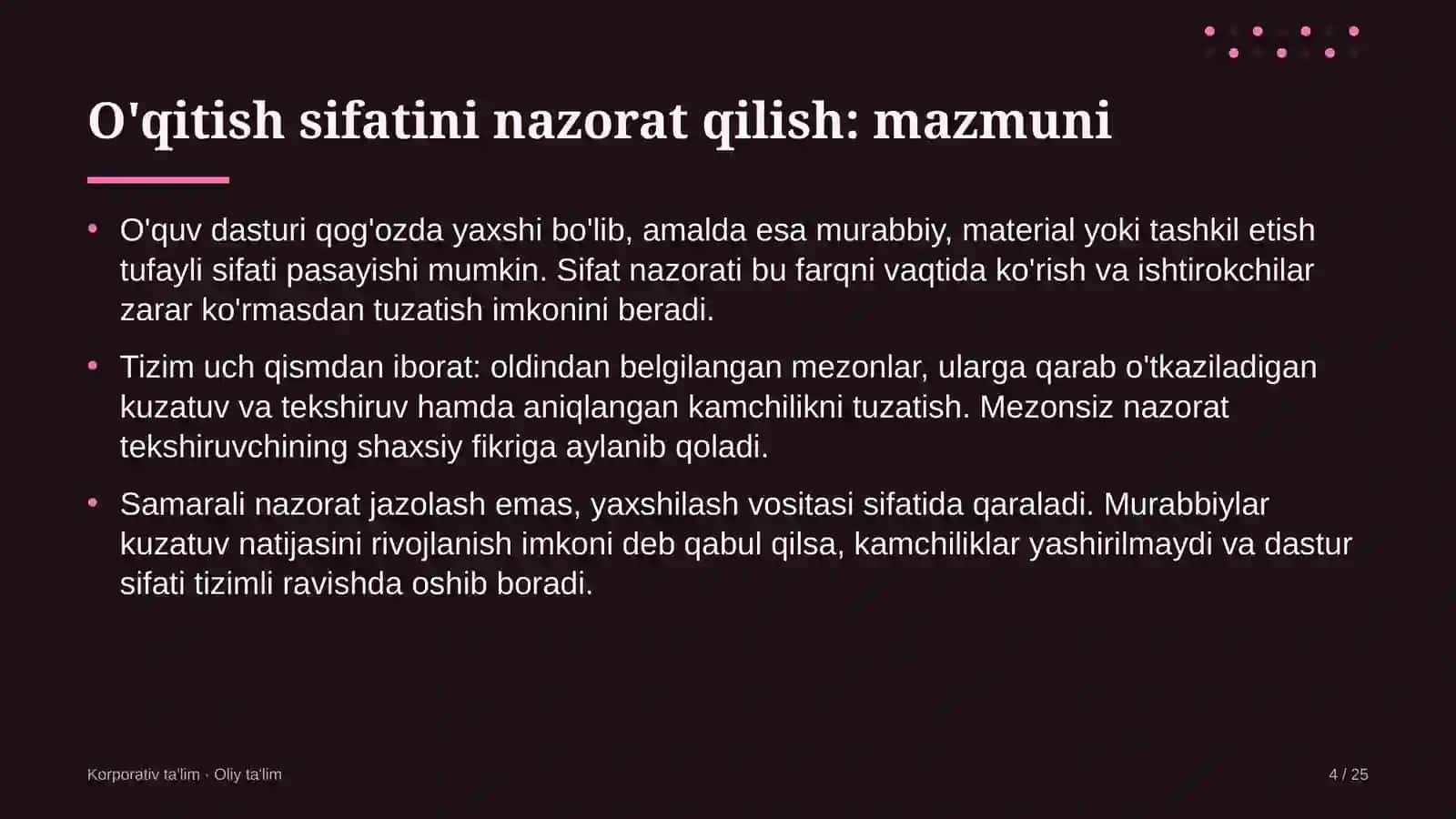 Bolalar nashrlarida o'qitish sifatini nazorat qilish 4