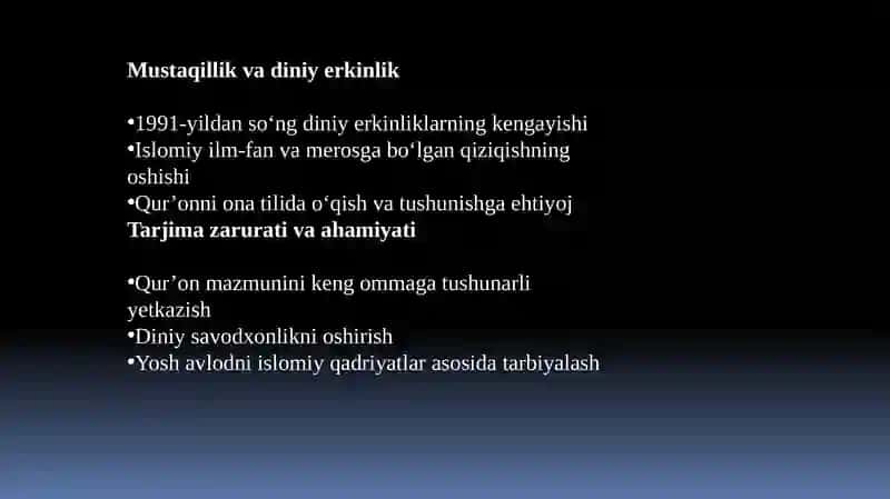 Mustaqillik Yillarida Qur’onning O‘zbek Tiliga Tarjimalari Va Tafsirlari 4