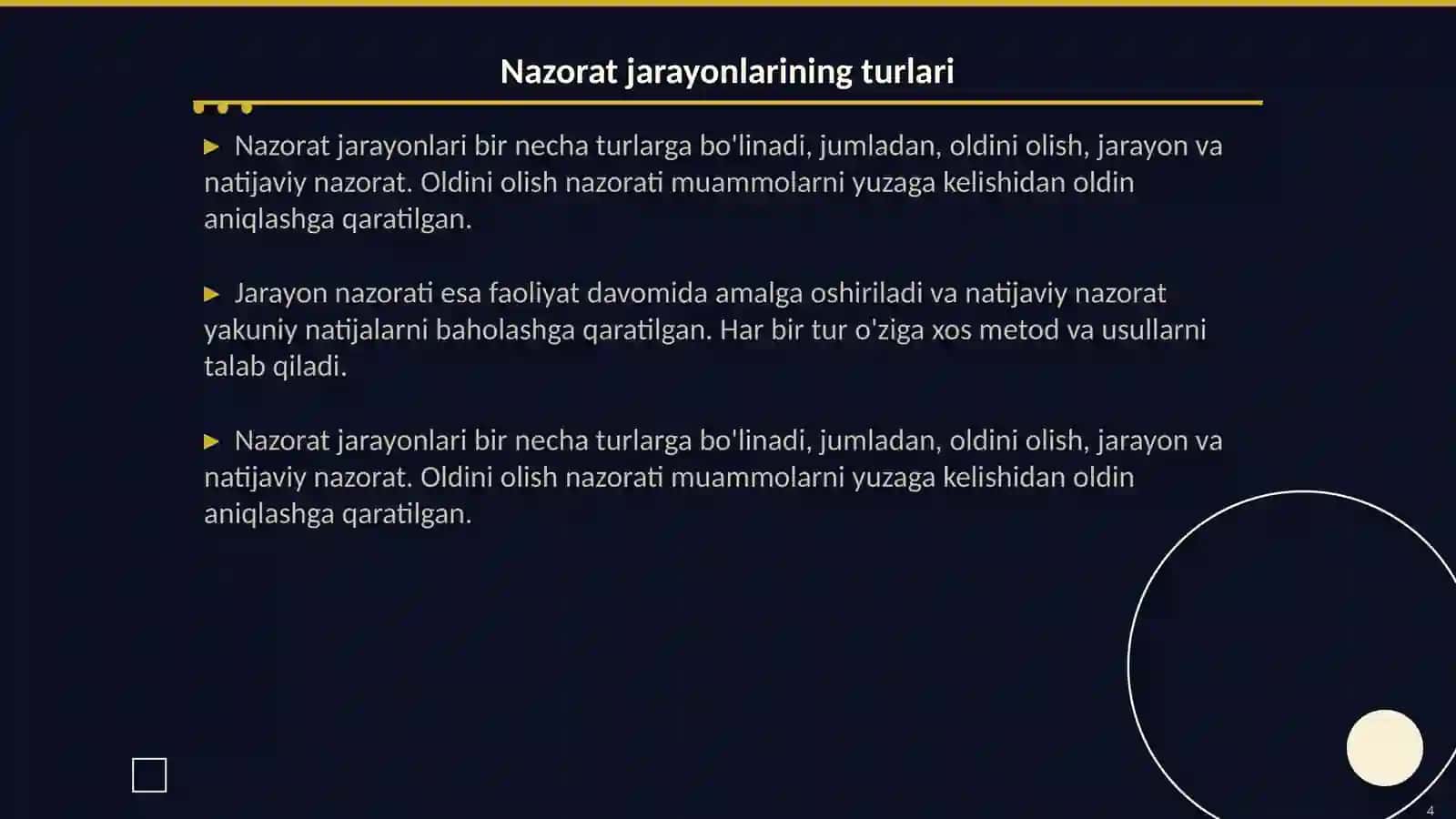 Nazoratni tashkil qilish mexanizmi 4