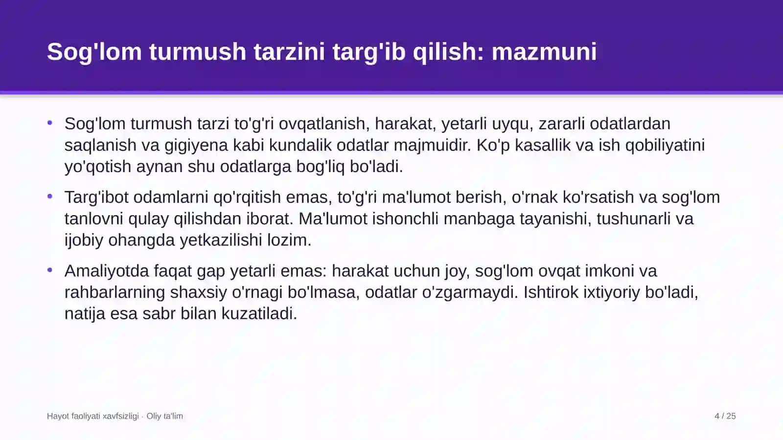 Xostellarda sog'lom turmush tarzini targ'ib qilish 4