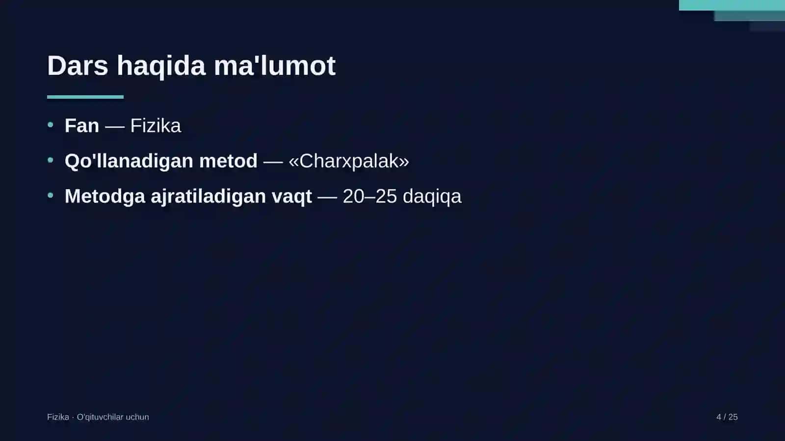 fizika darslarida charxpalak metodidan foydalanish 3093 4