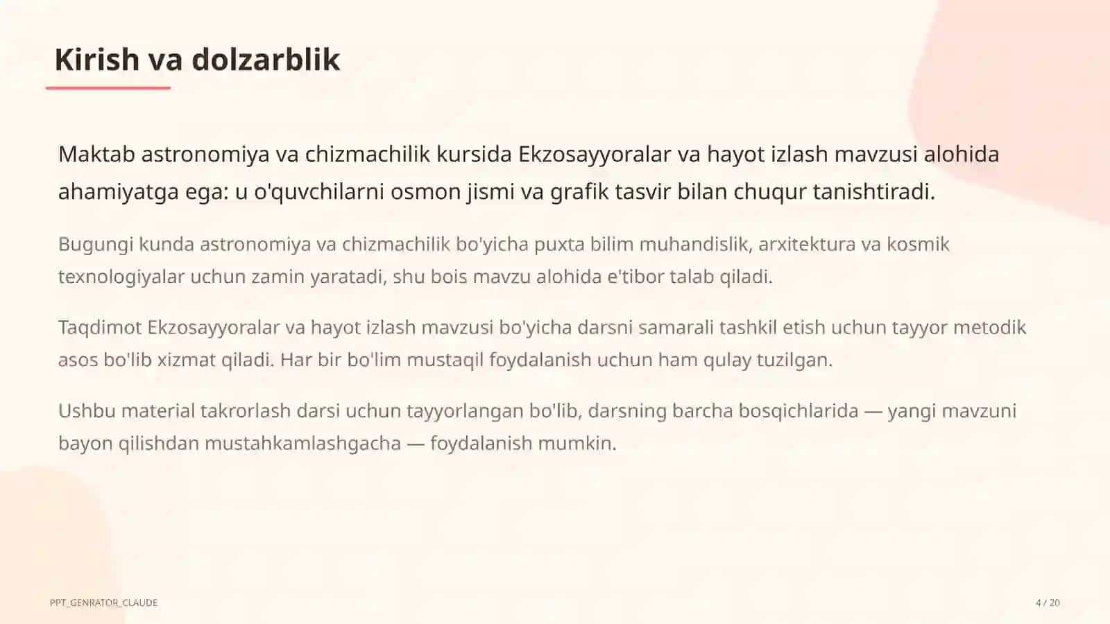 Ekzosayyoralar va hayot izlash (11-sinf) 4