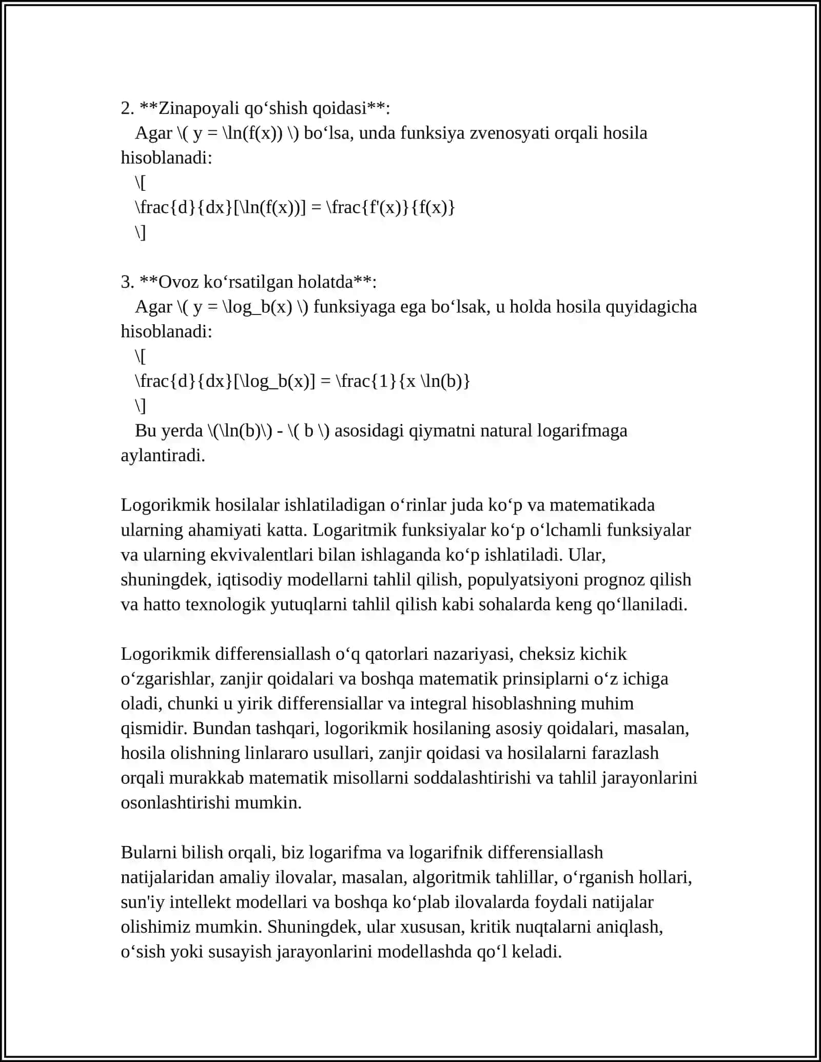 LOGORIKMIK HOSILANING IQTISODIYOTDA QOʻLLANILISHI 4