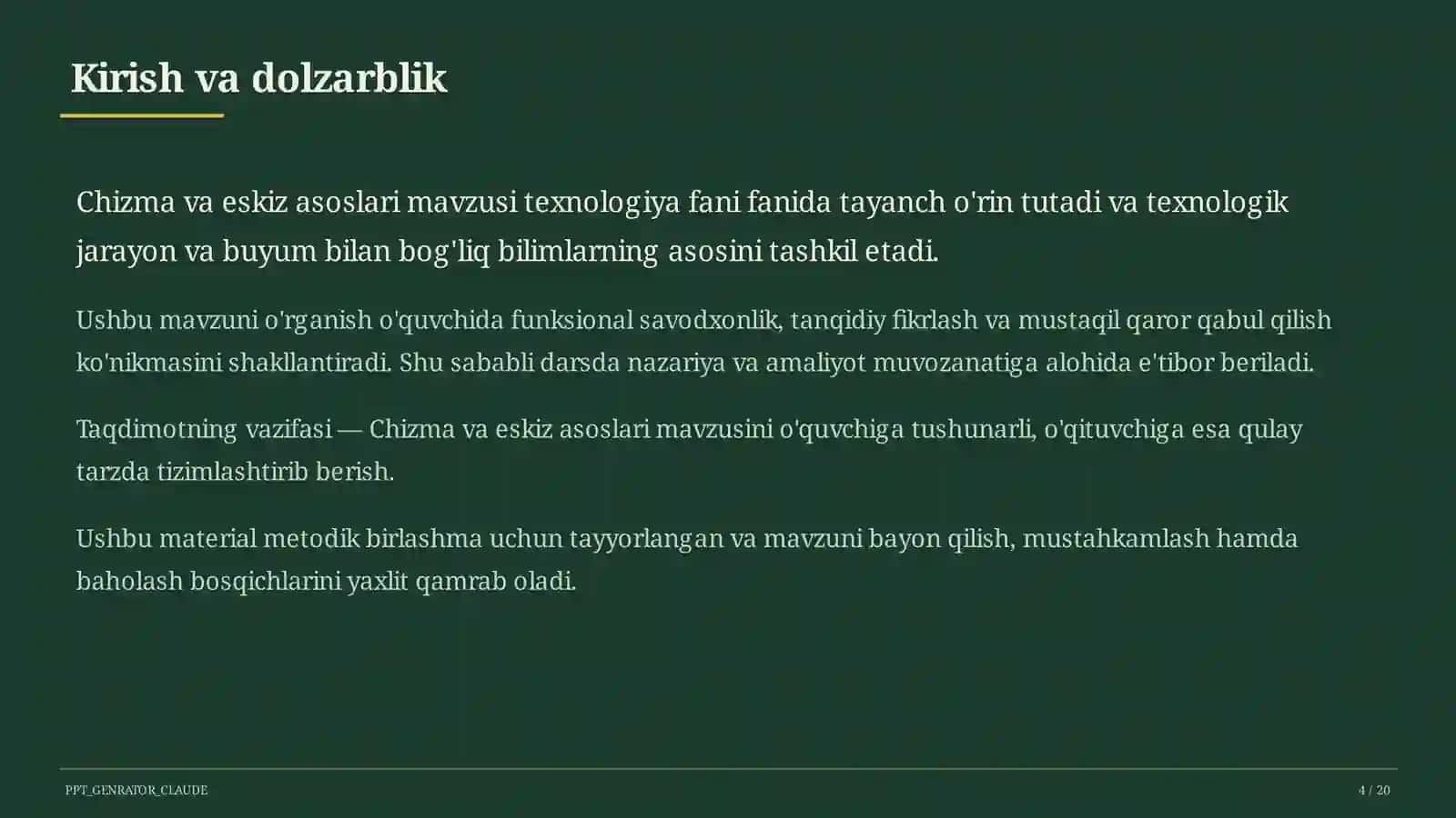 Chizma va eskiz asoslari (6-sinf) 4