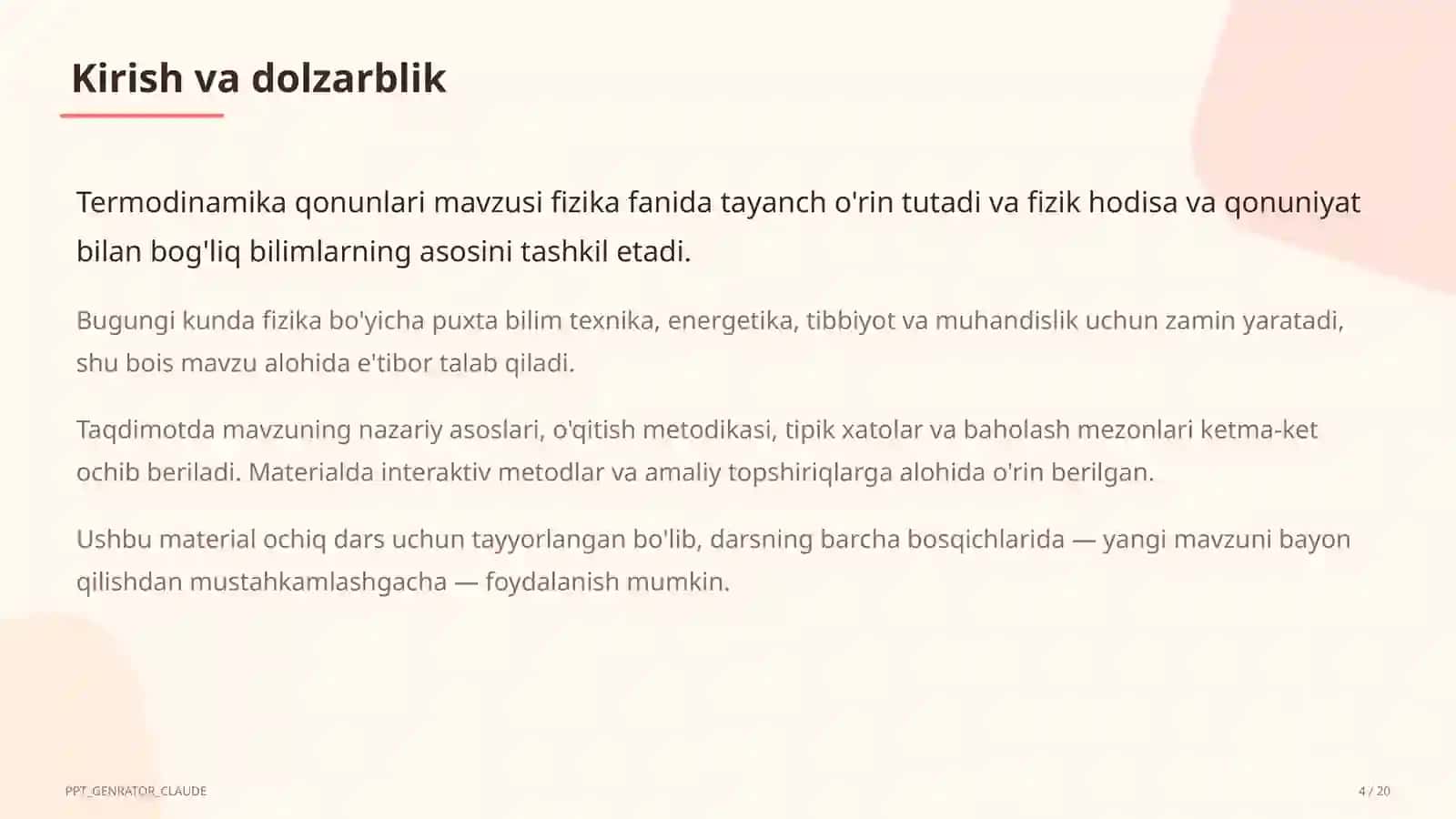 Termodinamika qonunlari (10-sinf) 4