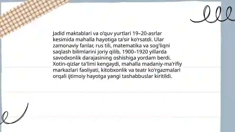 Jadid mar'rifatparvarlarining o'lka ijtimoiy-ma'naviy hayotida tutgan o'rni 4