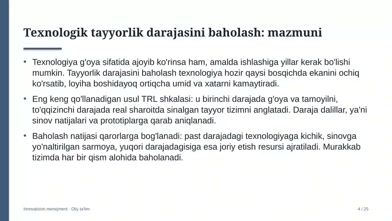 Yog'ochni qayta ishlash korxonalarida texnologik tayyorlik darajasini baholash 4
