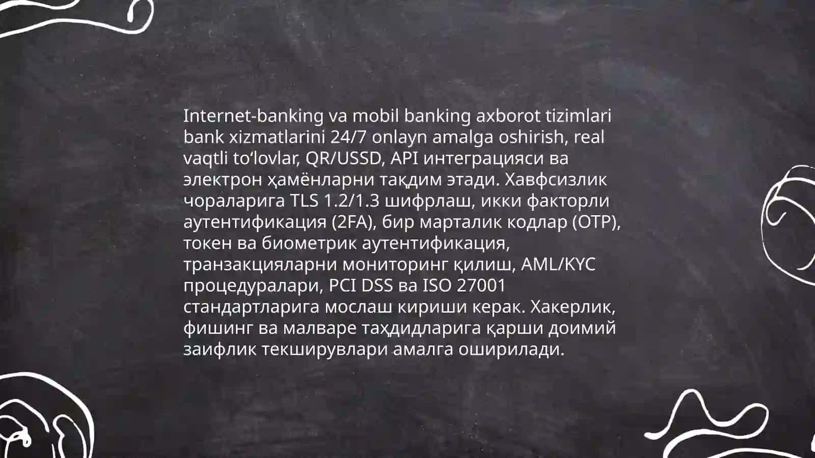 Iqtisodiyotning turli tarmoqlarida axborot tizimlarini qollanilshi. Bank boyicha 4