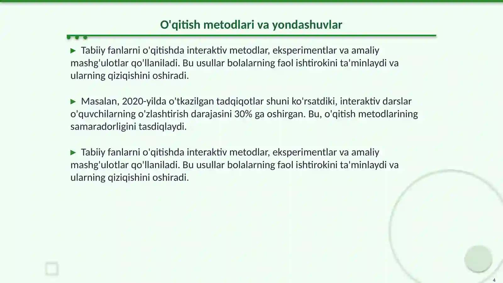 Boshlang'ich sinf o'quvchilarining moddiy dunyoqarashini shakllantirish 4