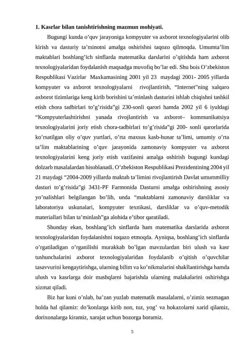 BOSHLANG'ICH SINF MATEMATIKA DARSLARIDA MIQDORLARNING ULUSHLARI BILAN TANISHTIRISH METODIKASI 4