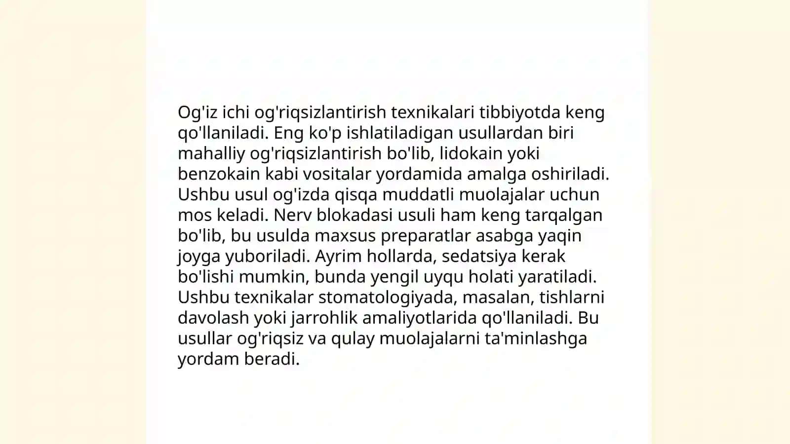 Og'iz boshligʻi jarrohligi:Tuberalni og'riqsizlantirishni og'iz ichi va tashqi usuli 4
