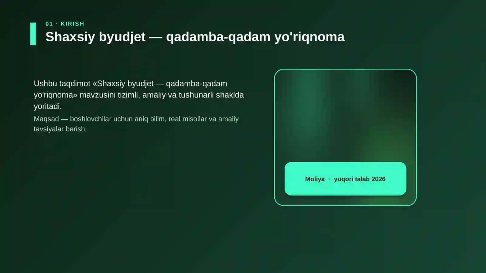 Shaxsiy byudjet — qadamba-qadam yo'riqnoma 4