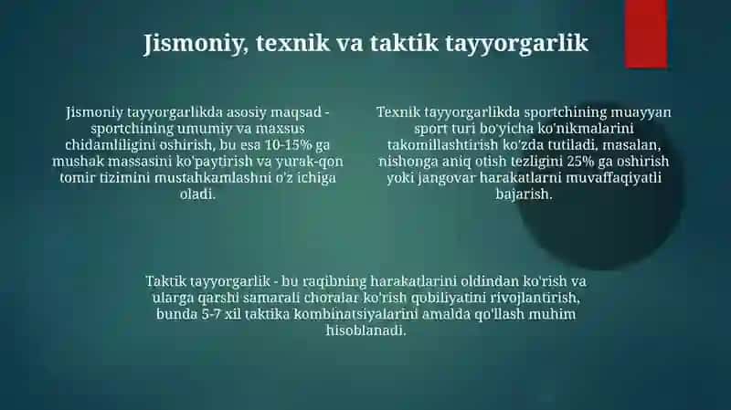 Harbiy sport musabaqasiga tayyorgarlik bosqichlari 4