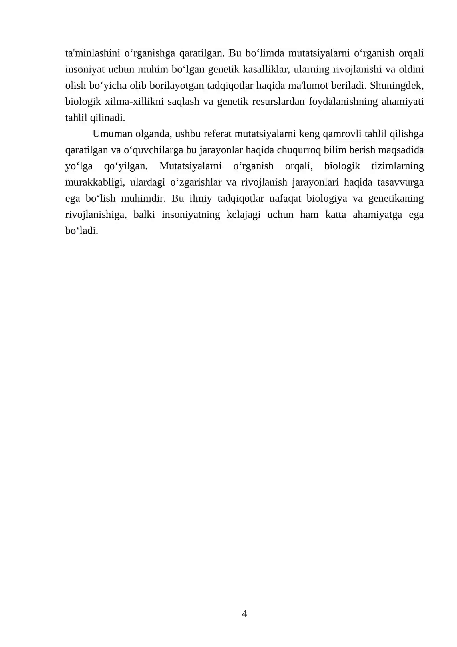 Mutatsiyalar: sabablari,shakllari, ahamiyati va biologik oqibatlari 4