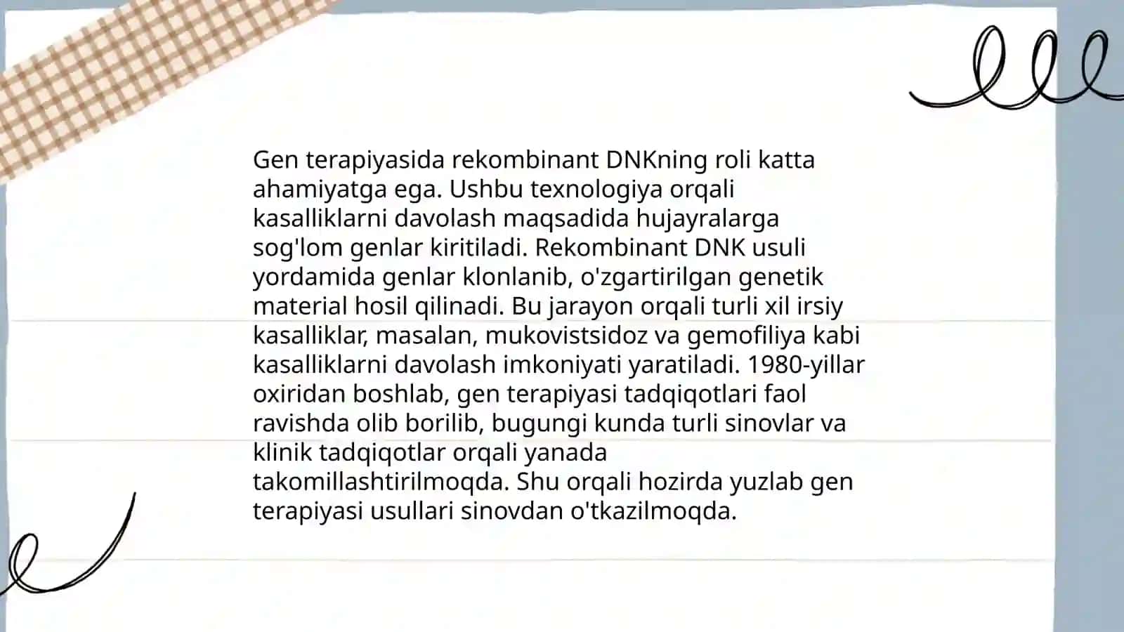 Tibbiyotda DNK rekombinatlarni qo‘llanilishi 4