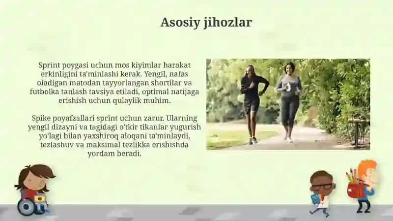 Qisqa masofaga yugurish turlari bõyicha boshlanğich tayorgarlik 4