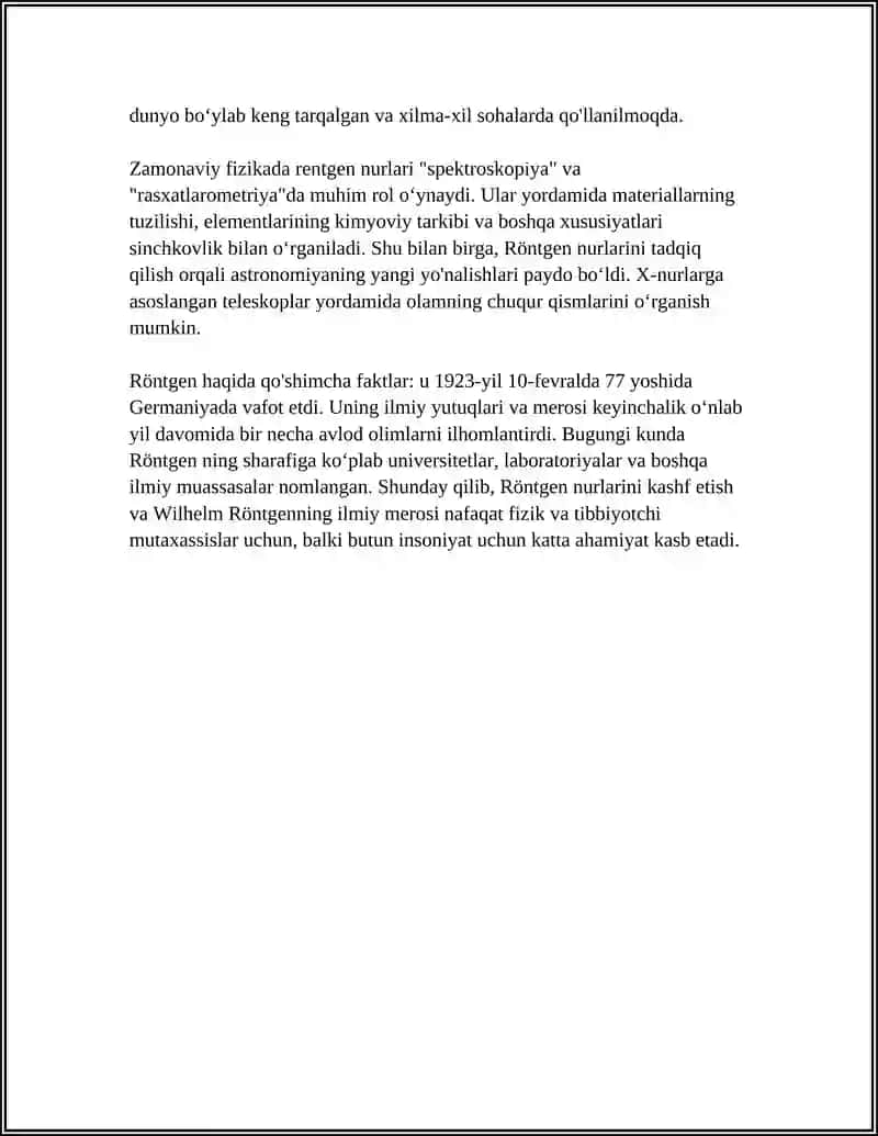 RENTGEN NURLARI ORGANISH TARIYXI SUYAK BOGIMLARI RIVOJLANISHI RENTGEN NURLAR YORDAMINDA ORGANISH.RENTGENOANATOMIYA YANGI TEXNOLOGIYASI 4