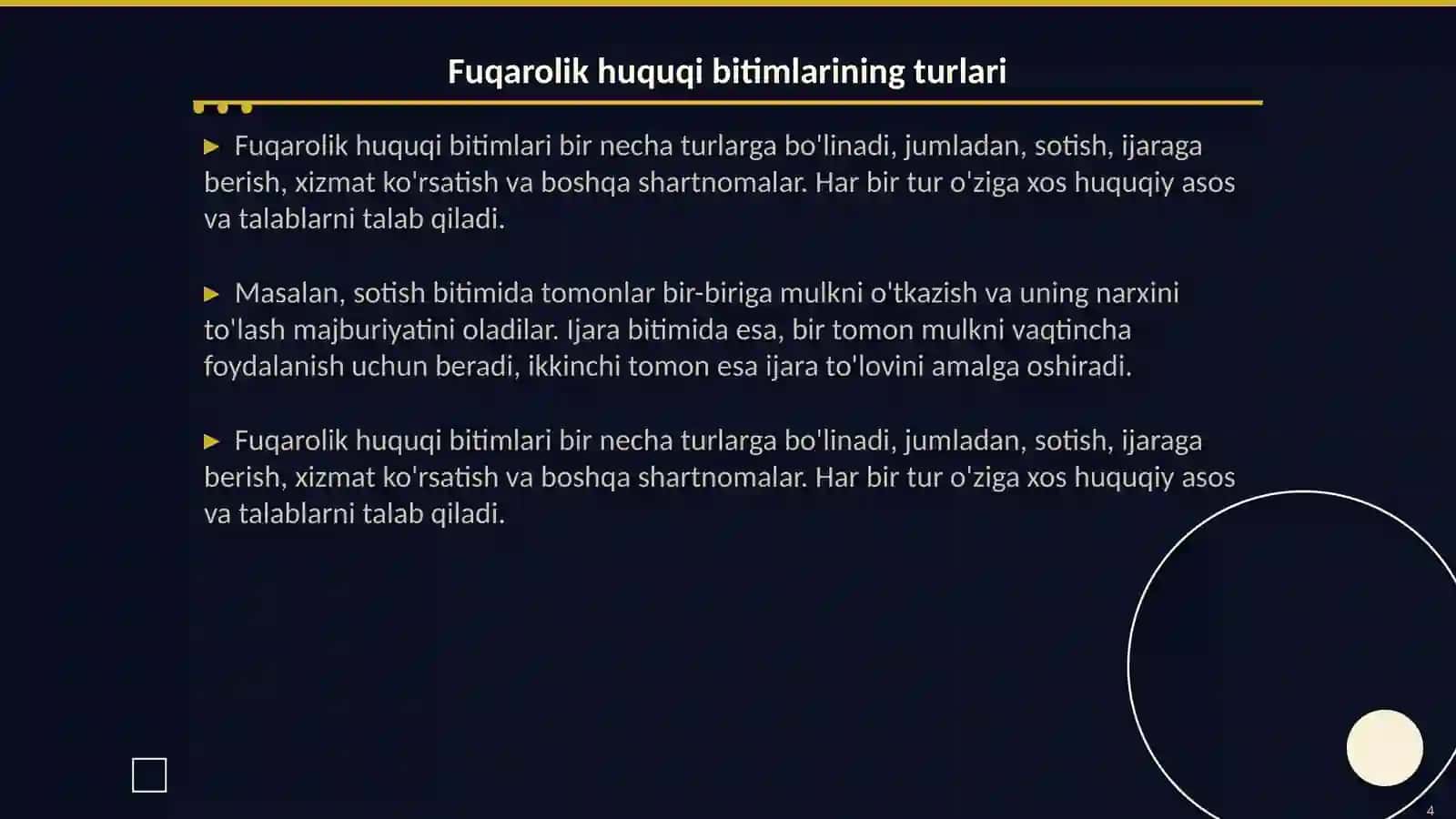 Fuqarolik huquqi bitimlari 4