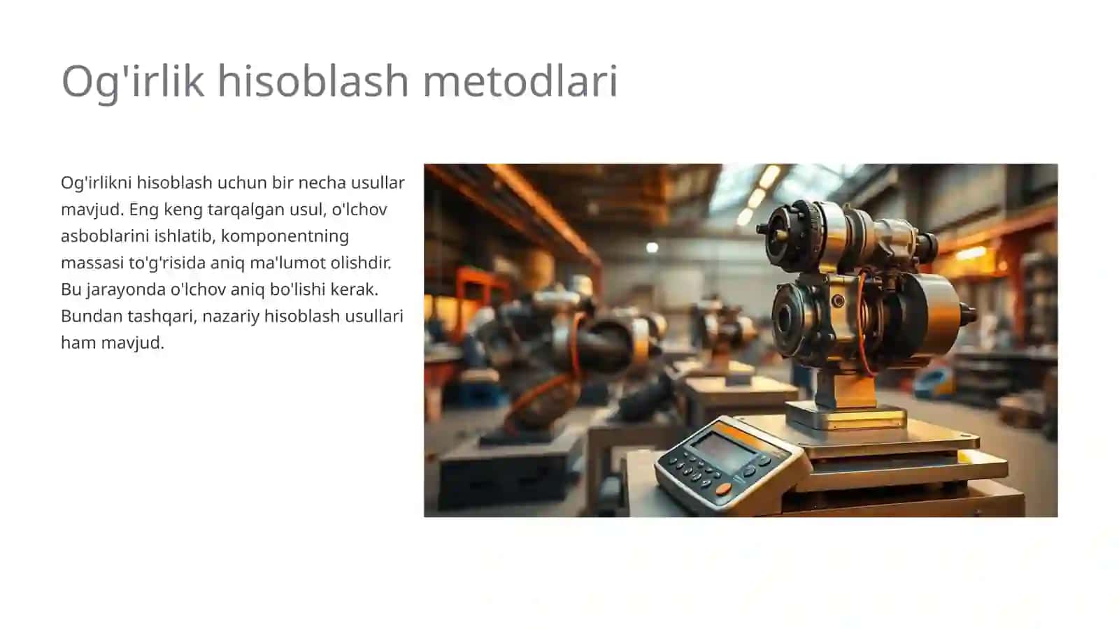 Mashina detallari oğirligini amaliy hisoblash 4