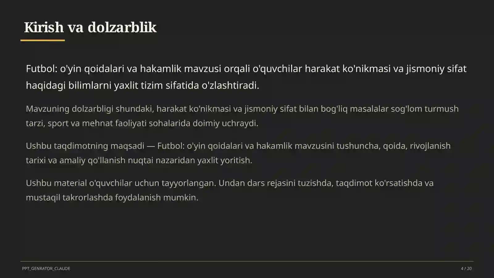 Jismoniy tarbiya (1–11) — o'quvchilar uchun 4