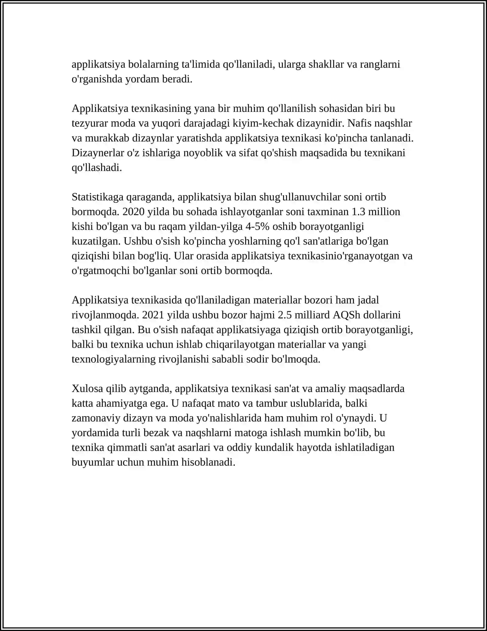 QIZ BOLALAR SUMKASINI APPLIKATSIYA USULIDA QO'LLASH TEXNIKASI 4
