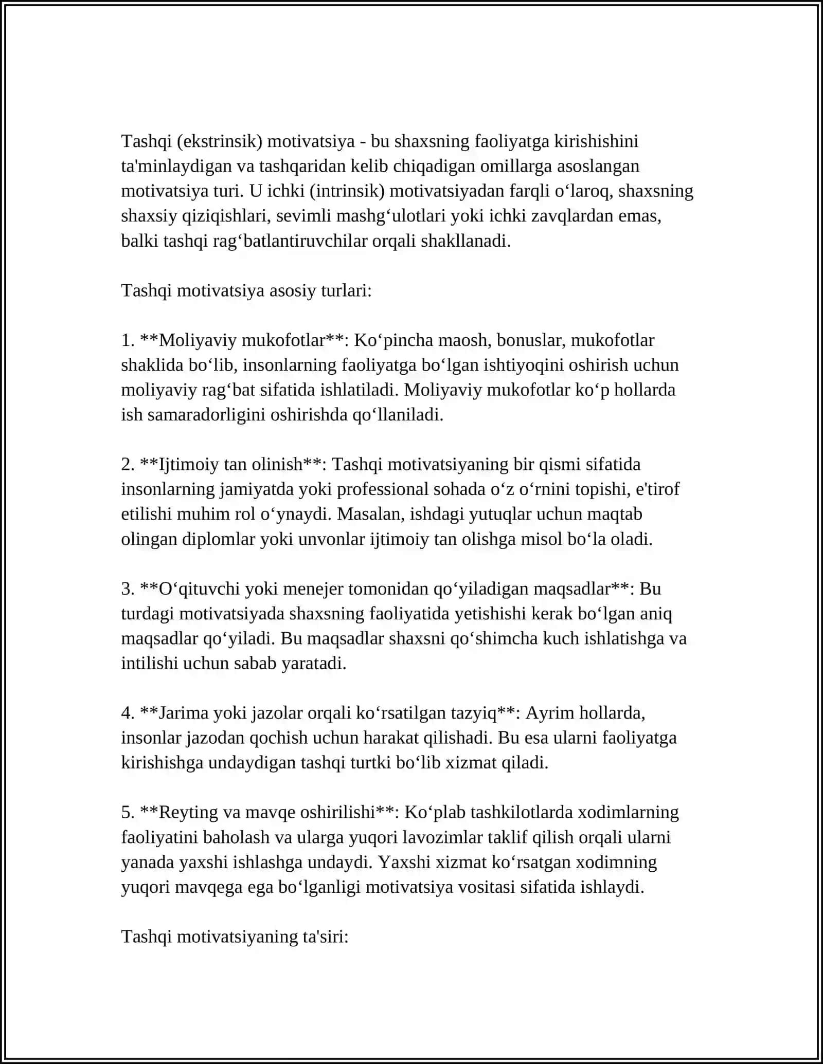 MOTIVACIYANING ASOSIY TURLARI VA RIVOJLANISH BOSQICHLARI 4