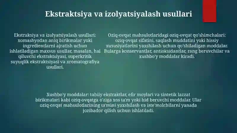 Sun'iy xushbo'y moddalar 4