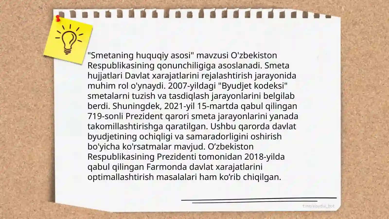 Smeta-davlat moliyaviy hujjat sifatida 4