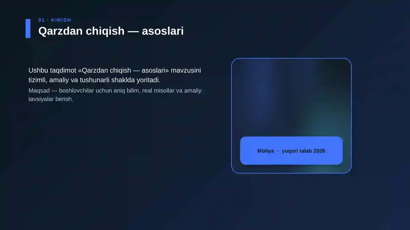 Qarzdan chiqish — asoslari 4