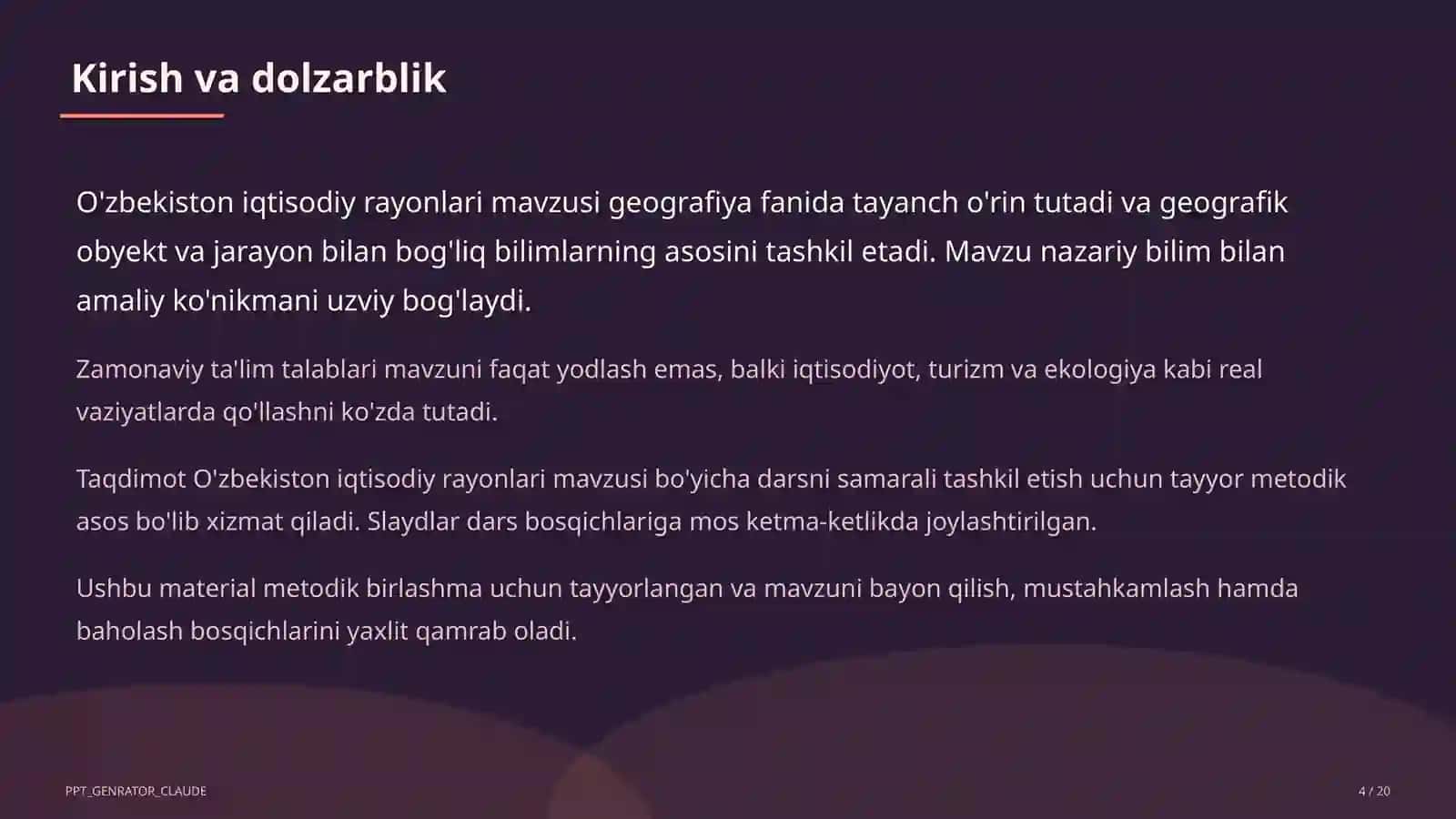 O'zbekiston iqtisodiy rayonlari (9-sinf) 4