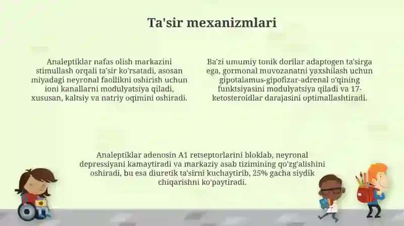 Analeptiklar va umumiy tonusni oshiruvchi dorivostlar farmakologiyasi 4