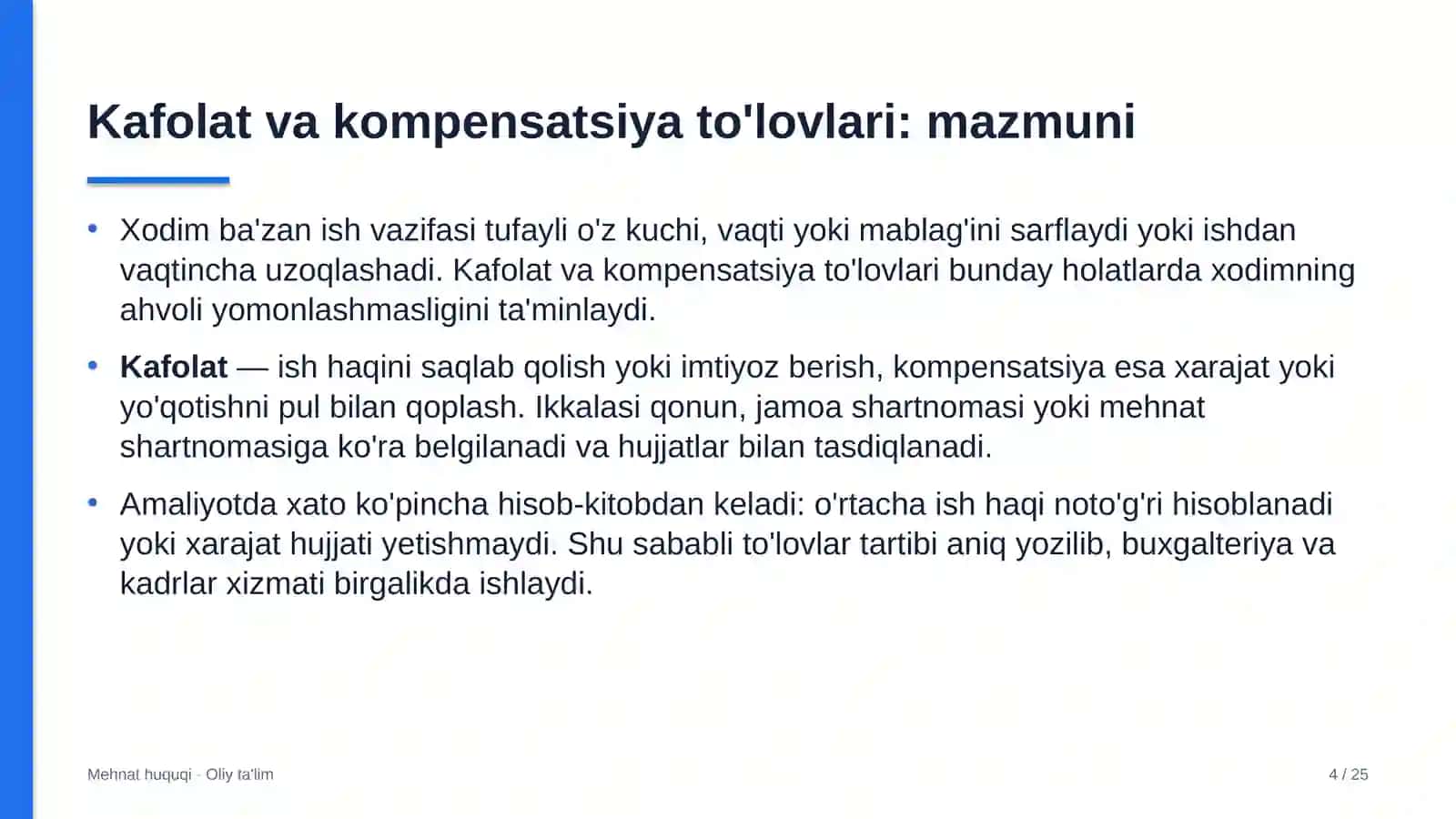 Avtomaktablarda kafolat va kompensatsiya to'lovlari 4