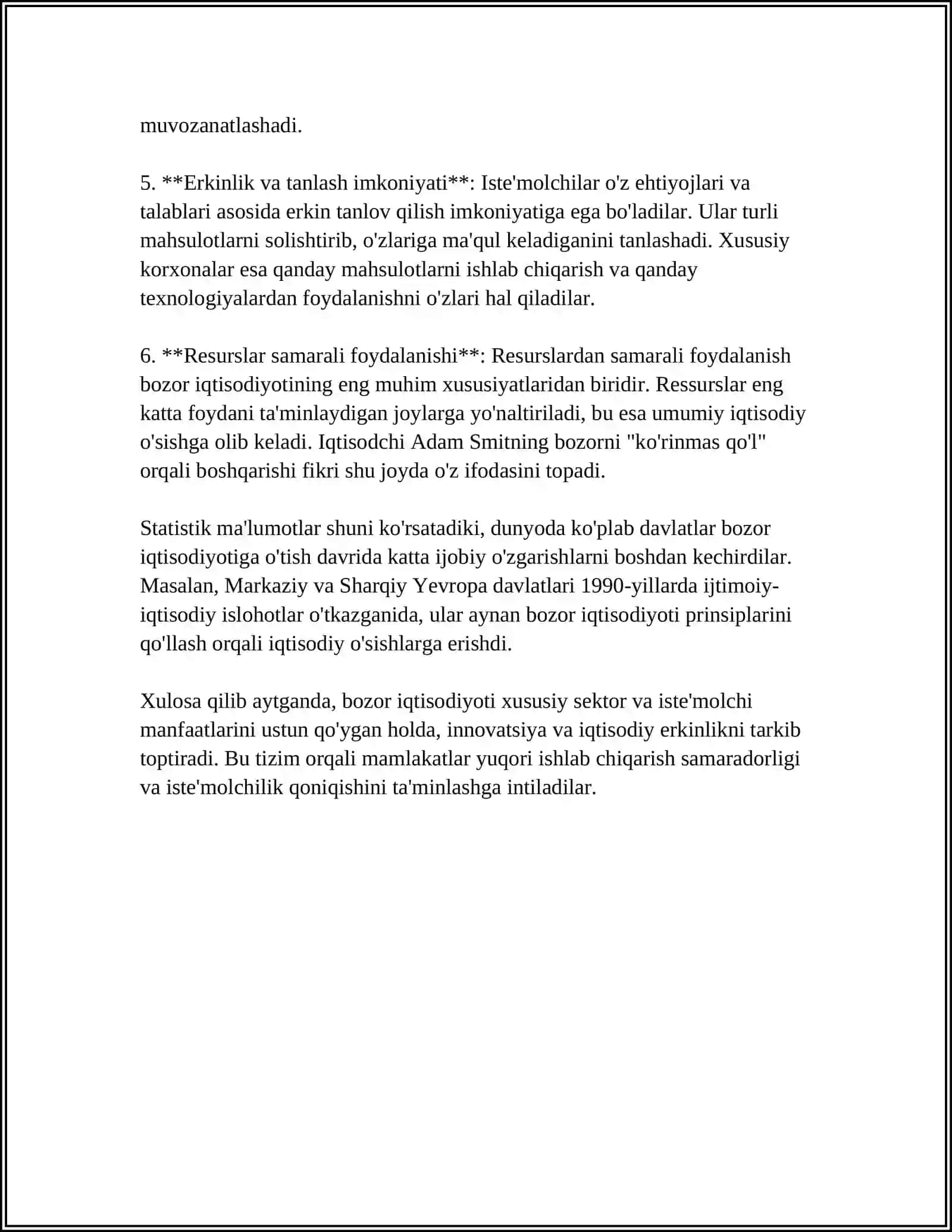 BOZOR IQTISODIYOTINING DAVRIY RIVOJLANISHI. ISHSIZLIK 4
