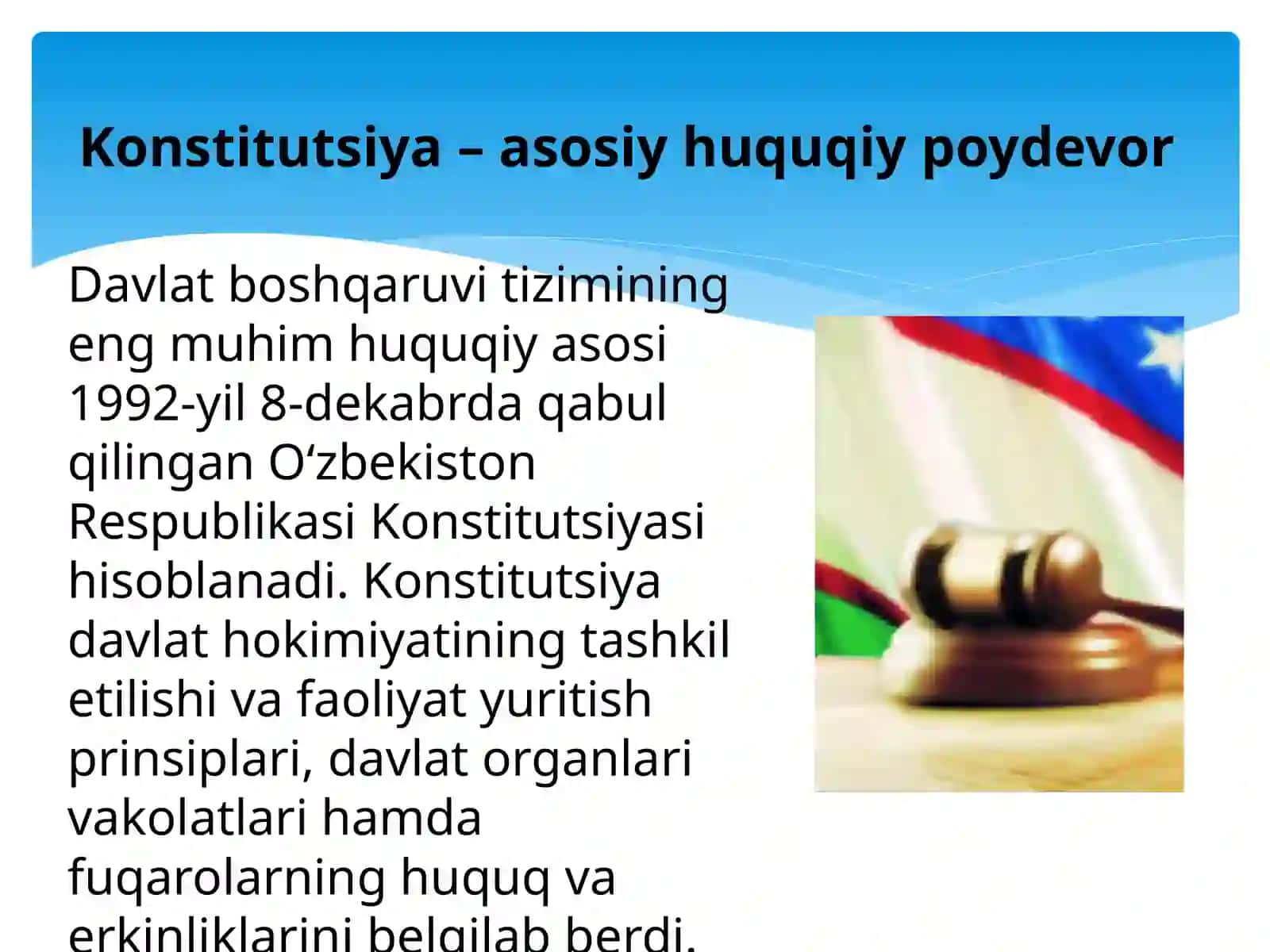 MUSTAQILLIK YILLARIDA DAVLAT BOSHQARUVI TIZIMIDA AMALGA OSHIRILGAN ISLOHOTLARtarix 4