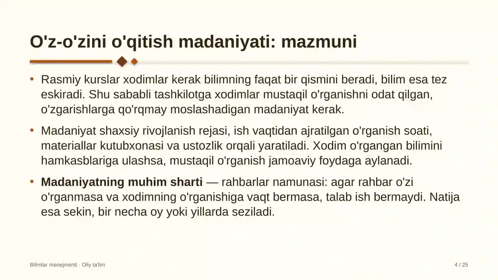 ekspeditorlik kompaniyalarida o'z o'zini o'qitish madaniyatini rivojlantirish 1510 4