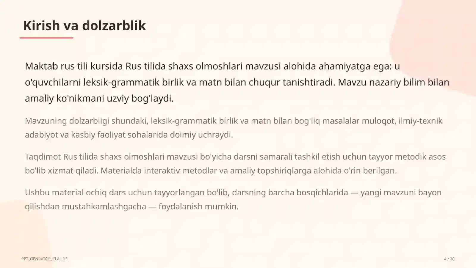 Rus tilida shaxs olmoshlari (5-sinf) 4