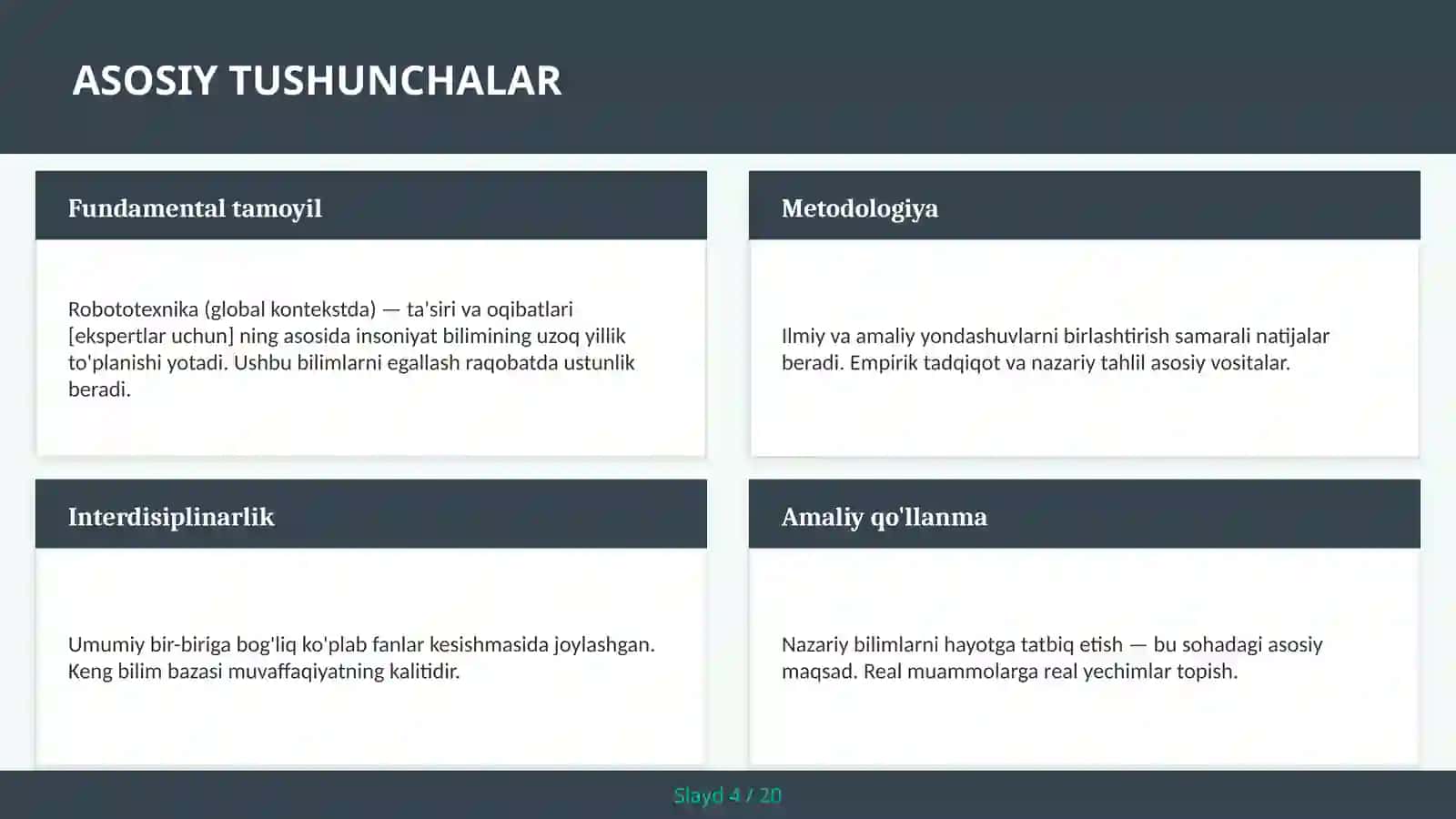 ROBOTOTEXNIKA (GLOBAL KONTEKSTDA) — TA'SIRI VA OQIBATLARI [EKSPERTLAR UCHUN] 4