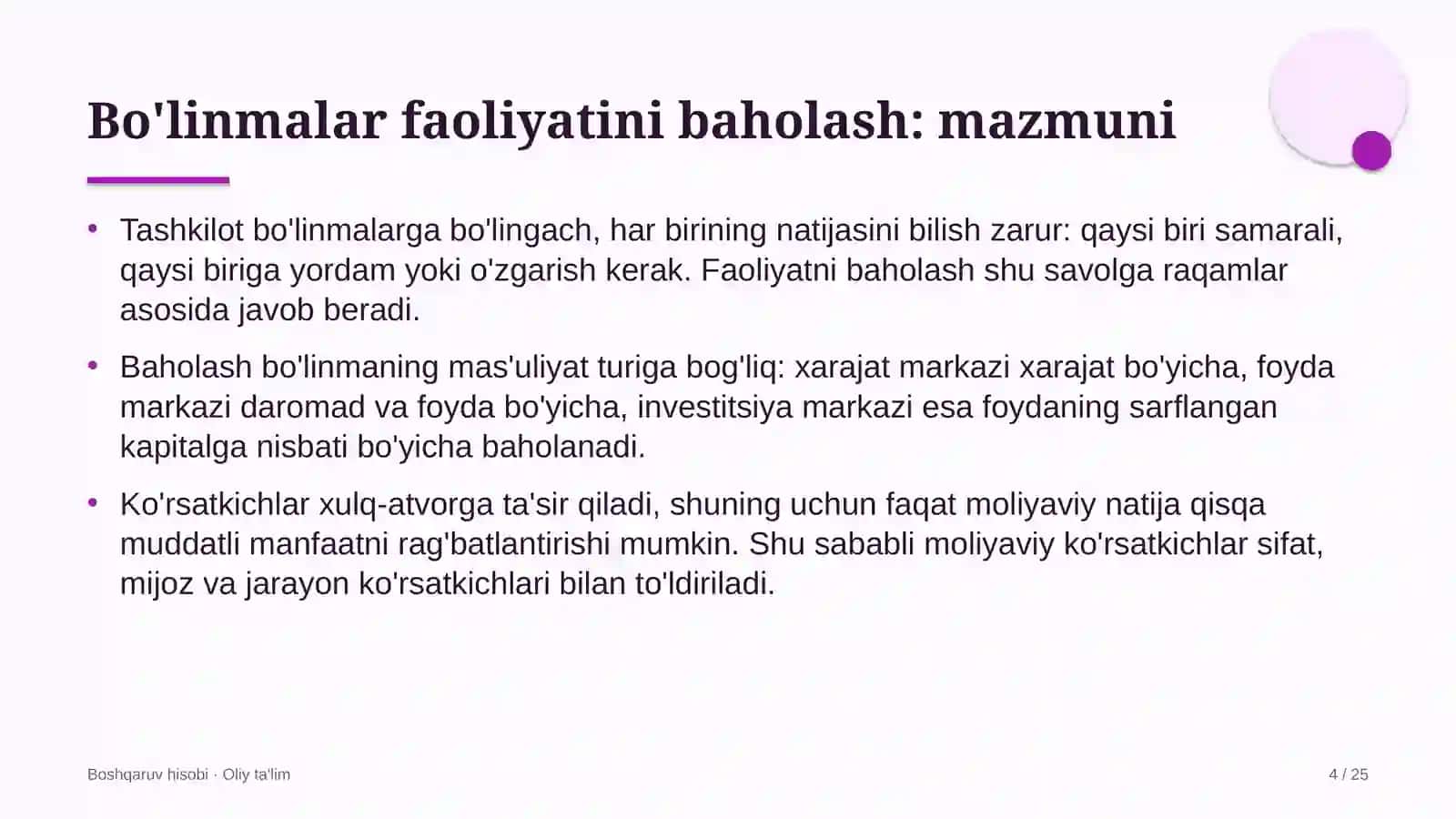 Davlat xaridlari tizimida bo'linmalar faoliyatini baholash 4