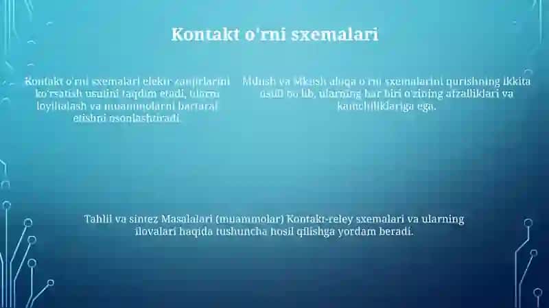 Mdnsh, Mknsh Dagi Fikriy Ifodalar Uchun Kontakt-Rele Sxemalarini Tuzish Usullari 4
