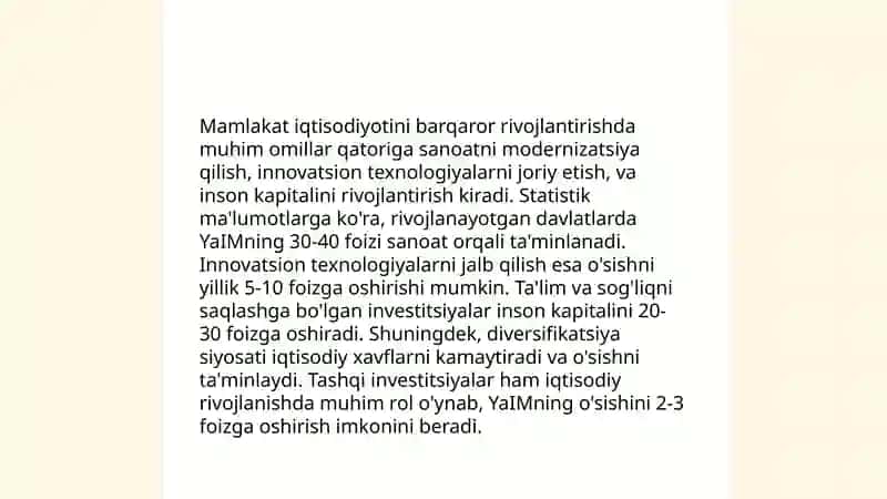 Mamlakat iqtisodiyotini barqaror rivojlantirishda iqtisodiy xavfsizlikning roli 4
