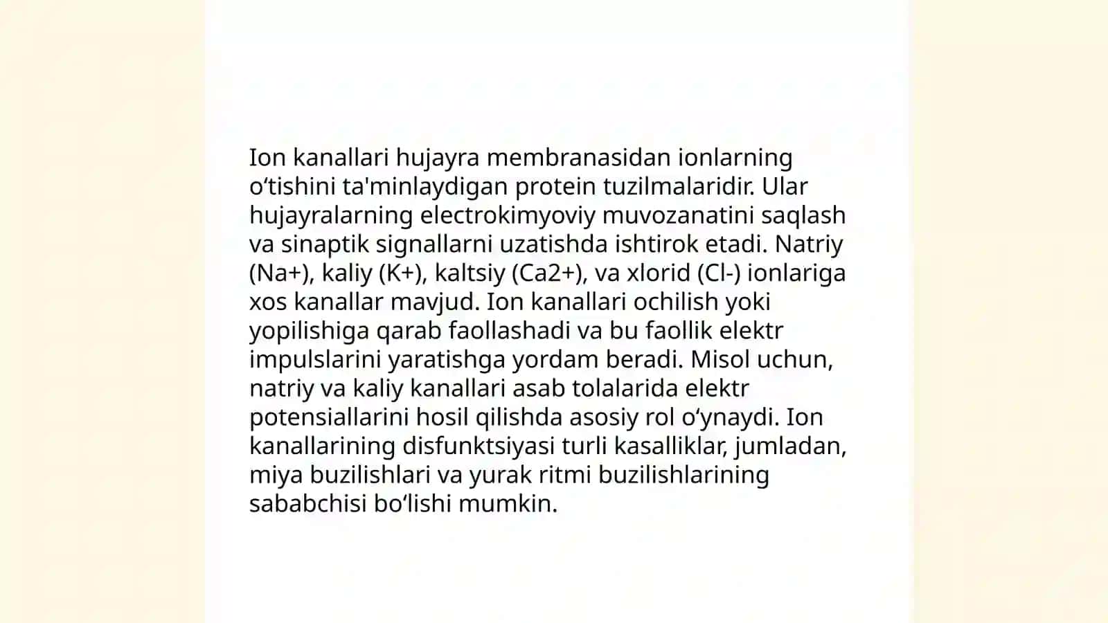 Ion kanallari iyana forlar va kanala formerlar asosida tasvirlanishi 4
