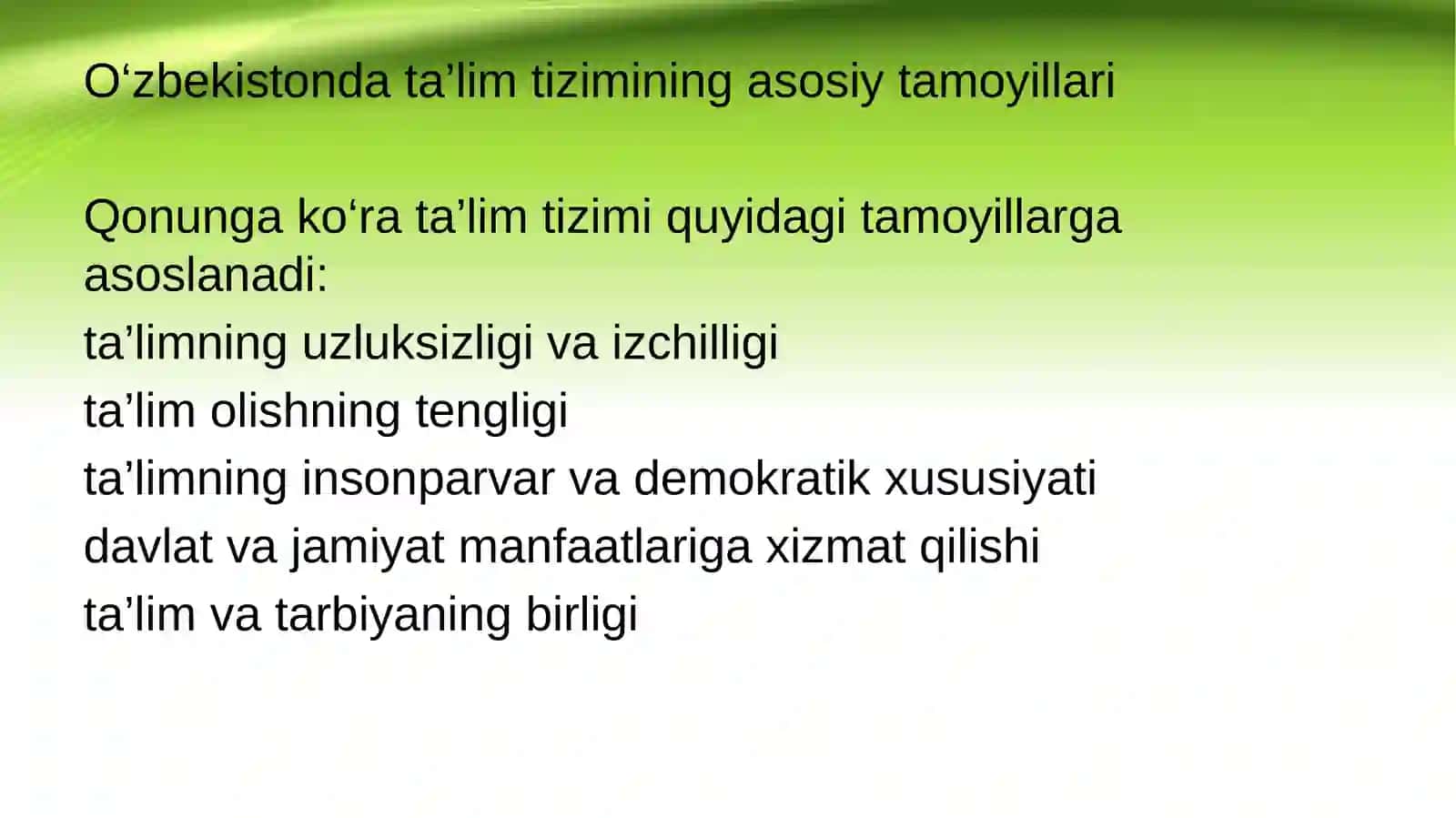 O’zbekistonda ta’lim to‘g‘risidagi qonun 4