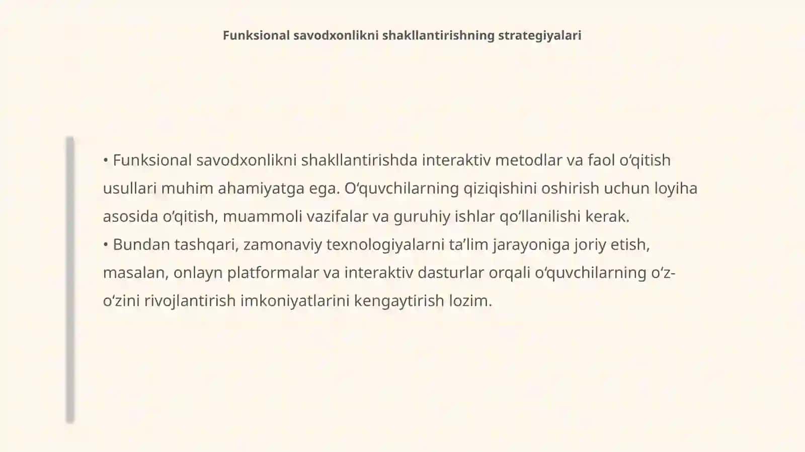 Funksional savodxonlikni shakllantirish strategiyalari 4