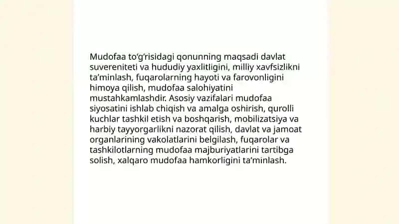 Mudofaa to'g'risida 4