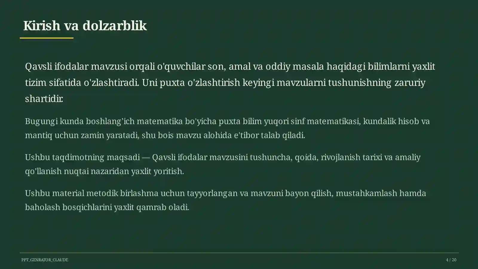 Qavsli ifodalar (2-sinf) 4