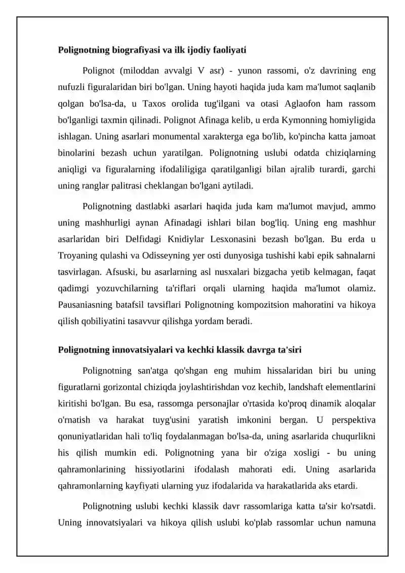 Soʻnggi klassika davri rangtaivirda Polignot ijodi 4