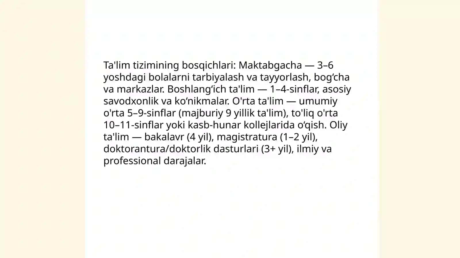 O’zbekiston talim tizimi 4