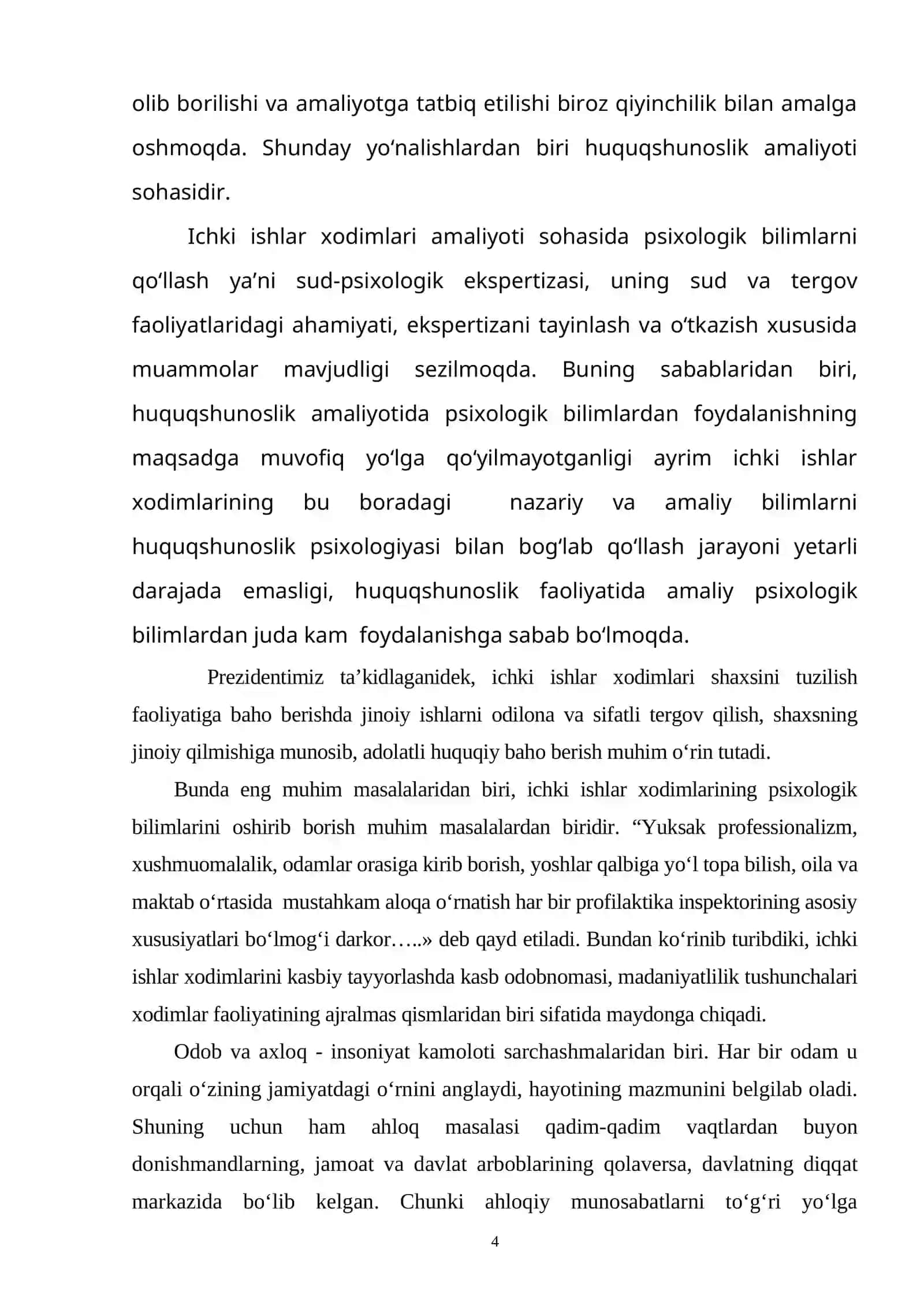 Ichki ishlarga kirivchilar uchun psixologik testlar to`plami 4