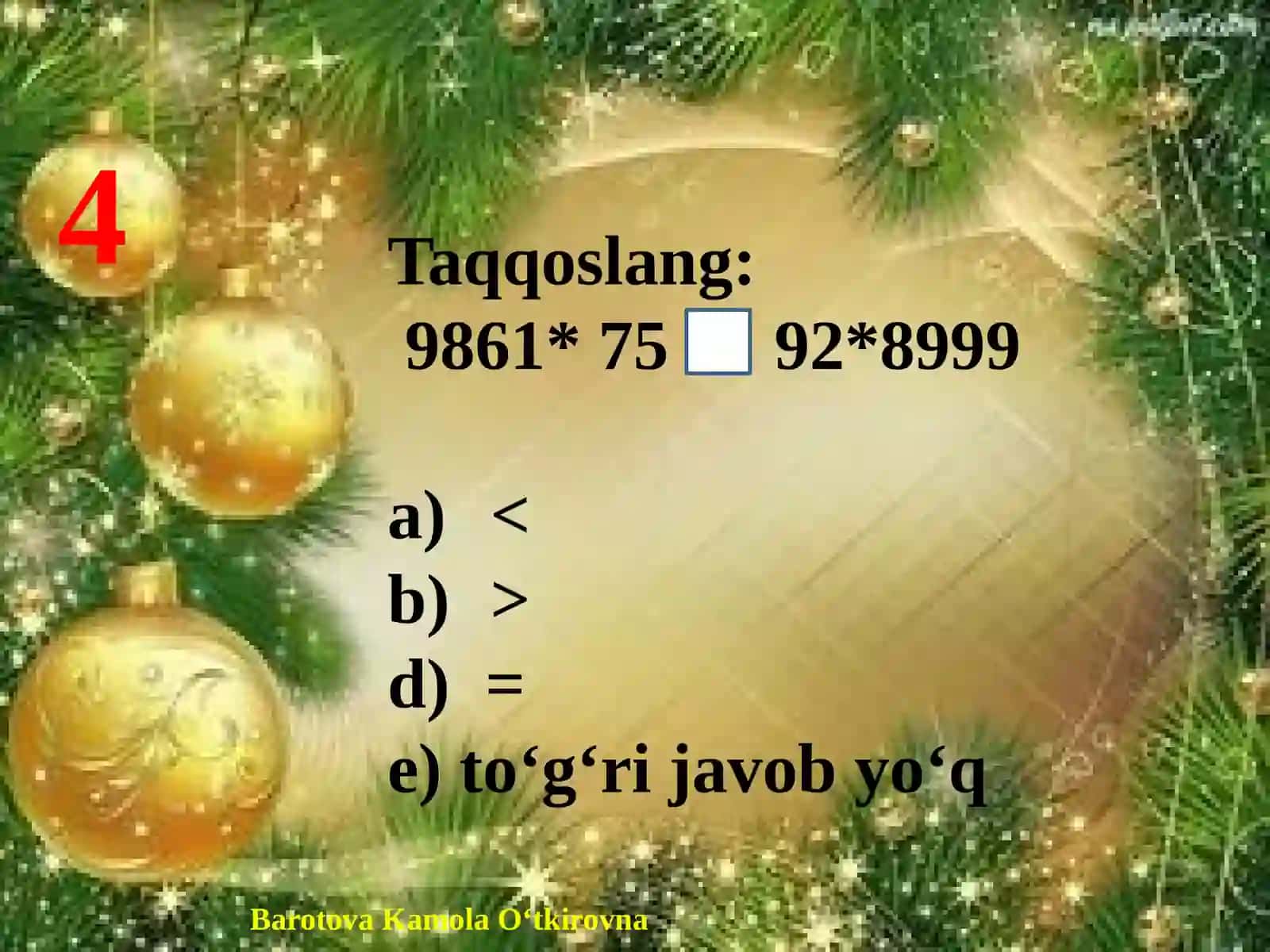 Ayirmani toping 4