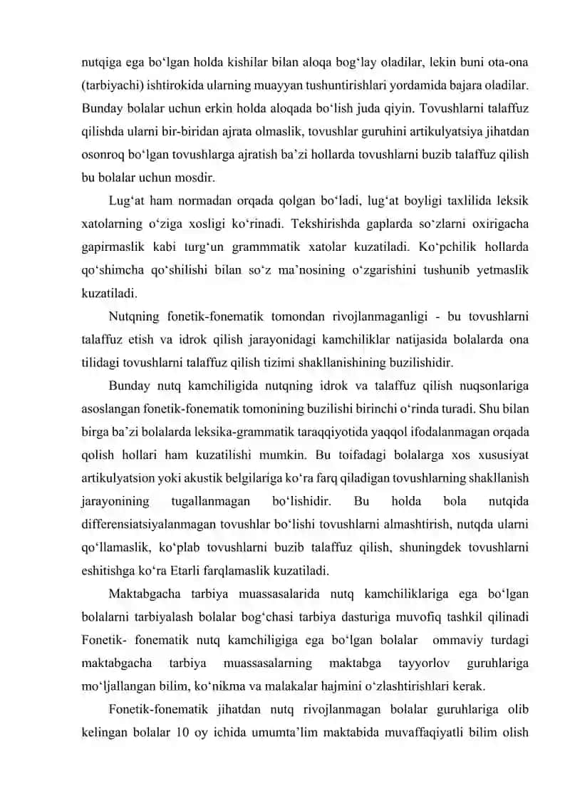 TOVUSH KAMCHLIGIGA EGA BO‘LGAN BOLALAR BILAN OLIB BORILAYOTGAN KORREKSION ISHLAR BO‘YICHA AMALIY ISHLAR.BOLALARDA GRAMMATIK KO‘NIKMALAR HOLATINI O‘RGANISH UCHUN TEKSHIRISH TOPSHIRIQLARINI TANLASH. 4